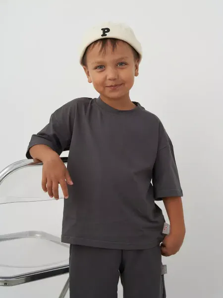 Лапофино Kids Футболка базовая оверсайз однотонная хлопок