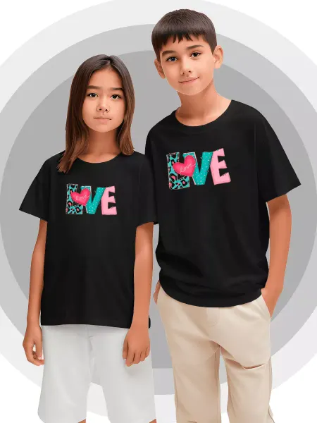 Printech Kids Детская футболка с надписью Love Искусство Любовь Сердце