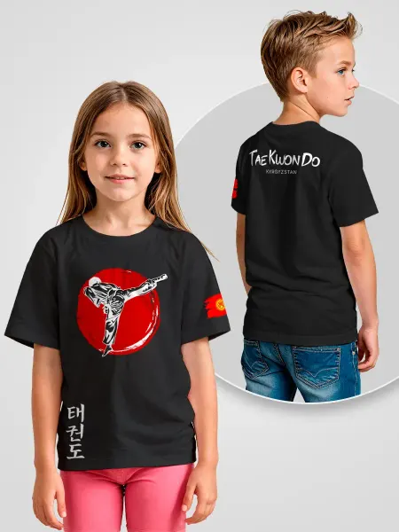 Printech Premium Kids Детская футболка Тхэквондо Кыргызстан Флаг