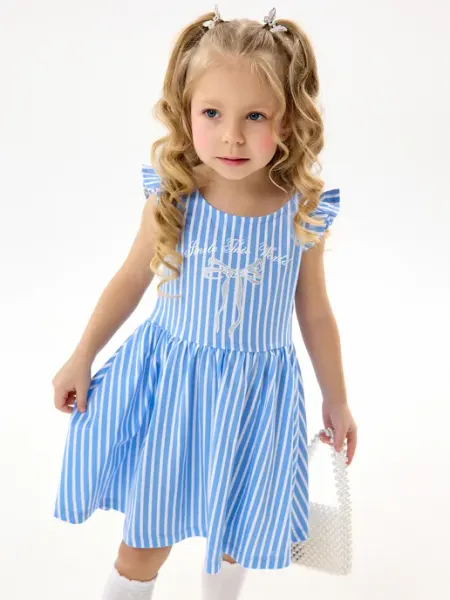 SOLOVEY KIDS Сарафан для девочек летние, платье домашние