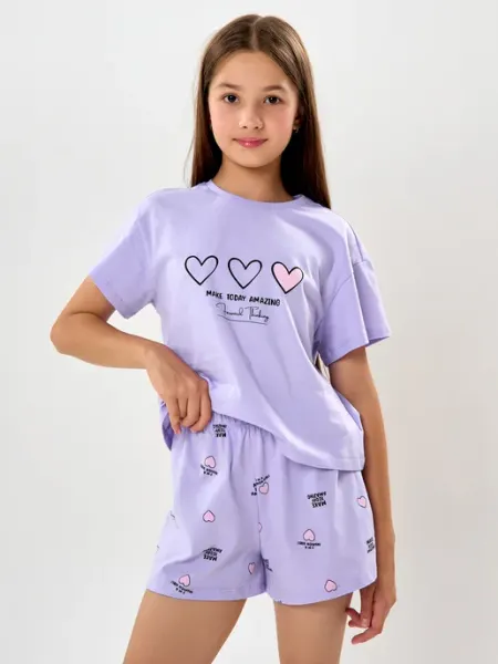 SOLOVEY KIDS Пижама с шортами и футболкой с коротким рукавом домашняя