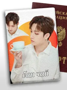 Обложка на паспорт Stray Kids Стрей Кидс Бан Чан Бан чай мем