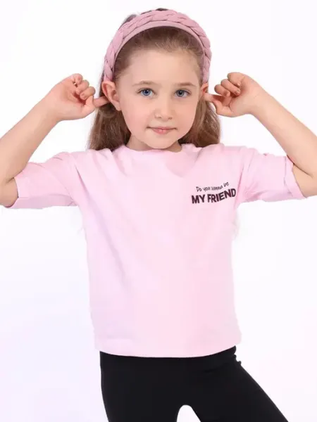 TOONTOY KIDS Укороченная футболка оверсайз детская в садик хлопок