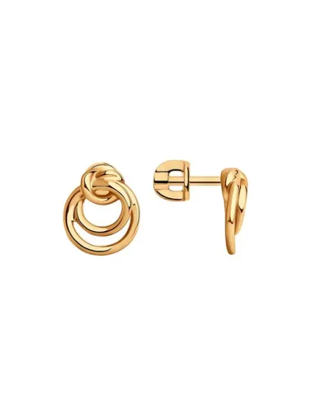Серьги пусеты из серебра позолоченные JEWELRY