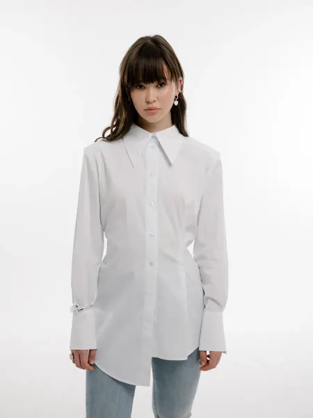 KIMONO Рубашка удлиненная с подплечниками для школы и офиса