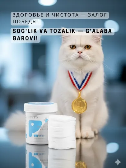 Влажные салфетки для глаз Kimpets 200 шт. – для кошек и собак, гигиена и уход