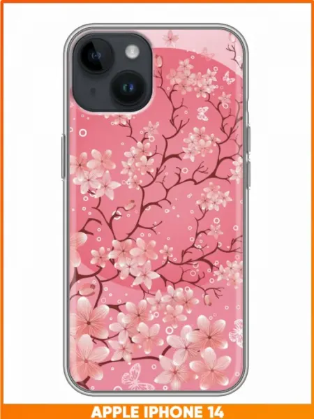 Чехол на Iphone 14 с принтом Сакура Case Face