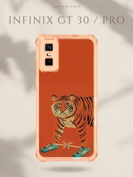 Чехол на Infinix GT 30 Тигр в кроссовках Madam Case