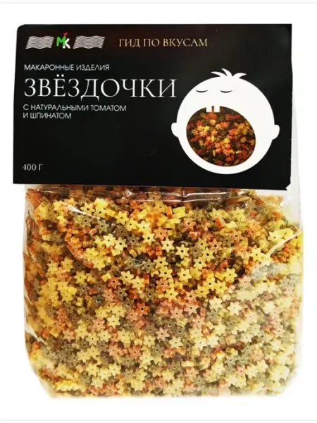 Макароны Звездочки триколор с томатом и шпинатом 400 г МК