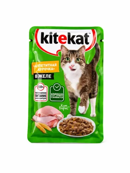 Kitekat Влажный корм для кошек с курочкой в желе 5 шт