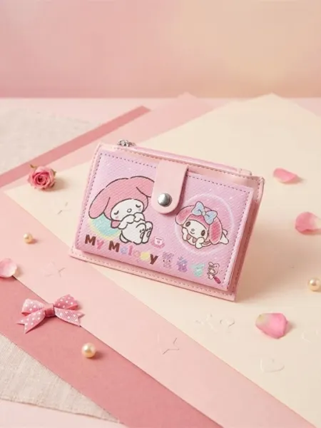 Кошелек детская и женский маленький Sanrio с принтом Kuromi, Hello Kitty, Cinnamoroll - Женские кошельки, ключницы и визитницы