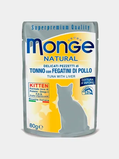 Влажный корм Monge Kitten Natural tuna liver