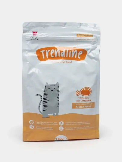 Сухой корм Trendline Kitten, для котят, с мясом курицы, 1 кг