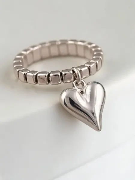 Кольцо с подвеской сердце безразмерное ARTVI Jewelry