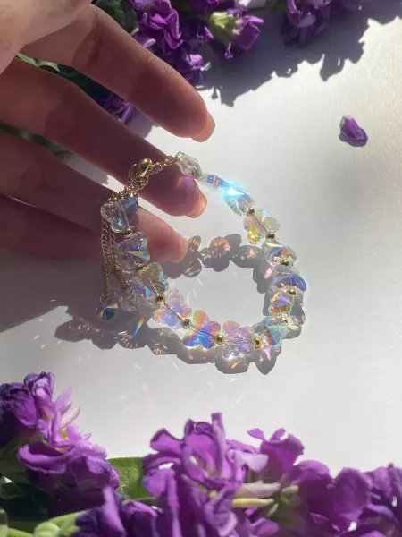 Kiwi Shop Браслет на руку Swarovski Бабочки Хамелеоны