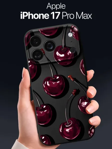 Чехол на iPhone 17 Pro Max с вишнями SCDesign