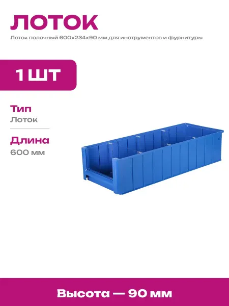 Ящик для мастерской пластиковый синий контейнер складской