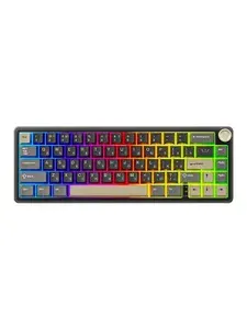 RK Royal Kludge RK R65 RK Brown Проводная механическая игровая клавиатура, русская раскладка, черная, черно-серая, медь