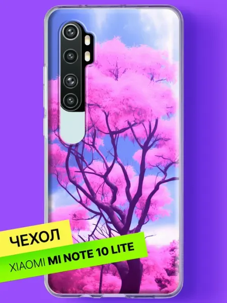 Чехол на Mi Note 10 Lite с принтом Розовое дерево Xiaomi