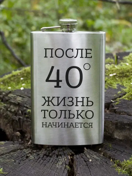 Kopernik-print Фляжка для алкоголя 250 мл подарочная