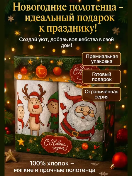 КОПАЧ Набор полотенец для кухни подарочный в упаковке