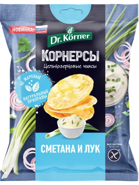 Чипсы рисово-кукурузные DR KORNER цельнозерновые со сметан
