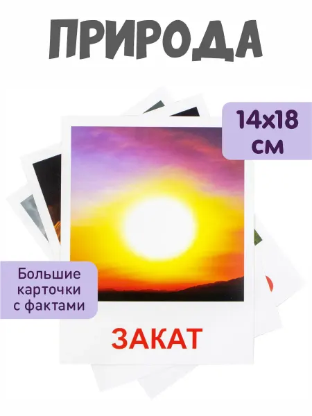 KoroBoom Обучающие карточки Домана "Природа" Всезнайка