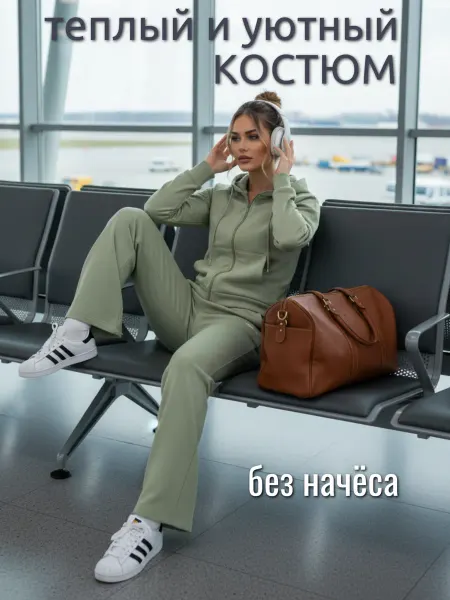 KOSHA Костюм спортивный палаццо с капюшоном