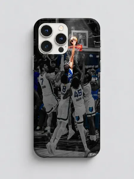 Прозрачный чехол на iPhone 15 Pro Баскетбольный