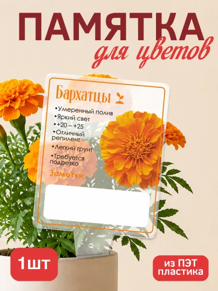KRASNIKOVA Памятка по уходу за цветами Бархатцы