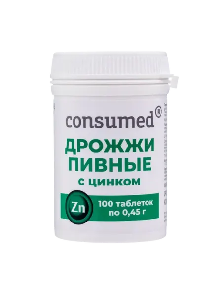 #Дрожжи пивные Эко-Мон Цинк тaблетки мaccой 0,45 г 100 шт Faust