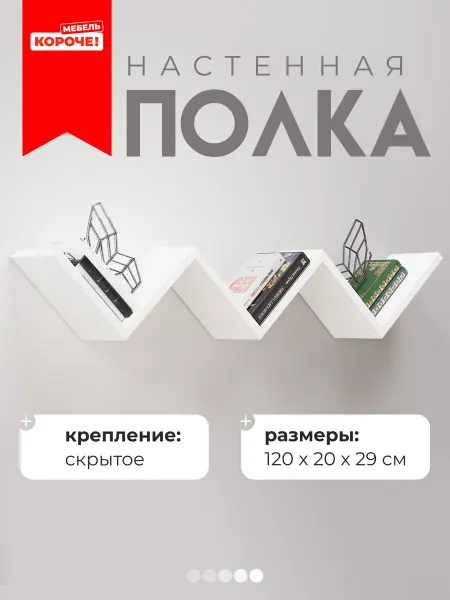 Короче! Мебель Полка настенная навесная