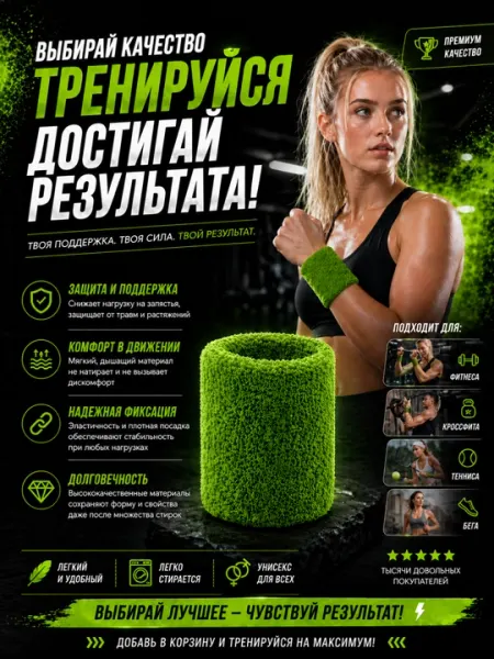 Напульсник спортивный для фитнеса и зала, эластичный, поддержка запястья - Компрессионные повязки и рукава