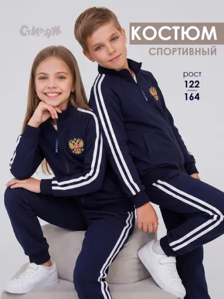 Стиляж Спортивный костюм на молнии с лампасами