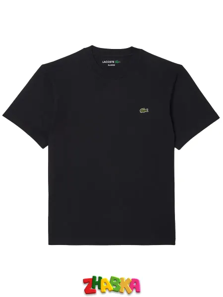 ZHABKA Футболка Lacoste Лакост оверсайз с принтом вышивкой y2k
