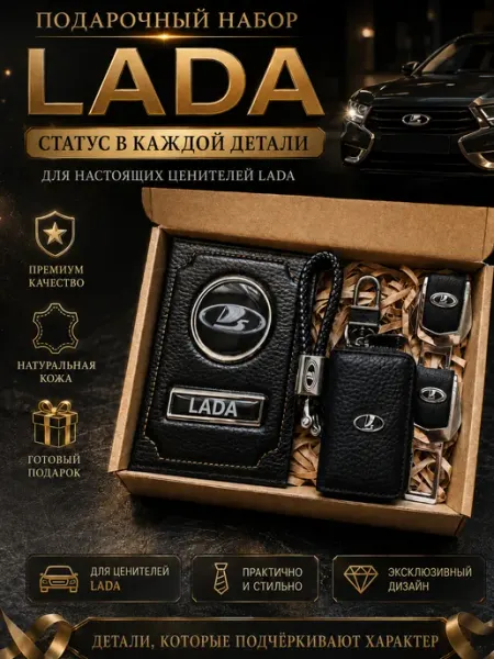 Обложка для автодокументов Lada, подарочный набор