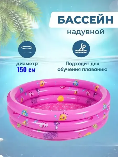 Надувной бассейн круглый 150х33 ИгрушкиPlus