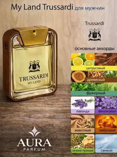 Духи мужские Trussardi My Land, мужские духи для каждого сезона разлив парфюмi