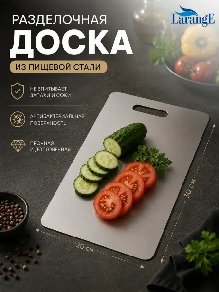 LarangE Доска разделочная металлическая из нержавеющей стали