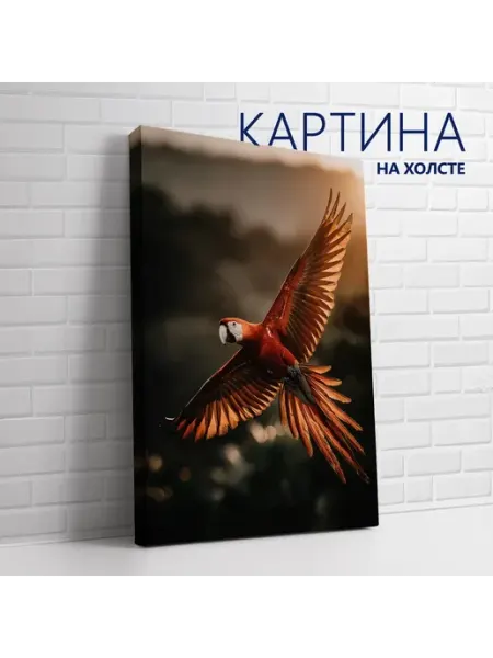 Las pinturas Картина на холсте Дикая природа, животные. Ара, попугай20х30