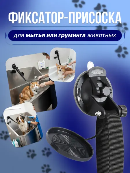 Фиксатор присоска для мытья кошек и собак