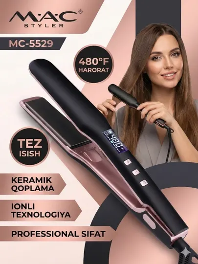 Профессиональный утюжок, выпрямитель для волос MAC Styler MC-5580 Titan, с LCD дисплеем