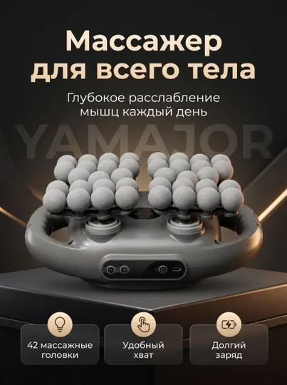 Массажер для тела YAMAJOR, беспроводной, Type-C, с LCD-дисплеем