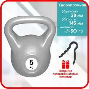 Фитнес гиря LECO 5 кг металлик
