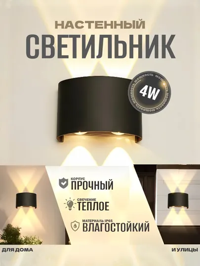 Настенный светильник бра, светодиодная LED лампа, ночник лофт, для дома и улицы