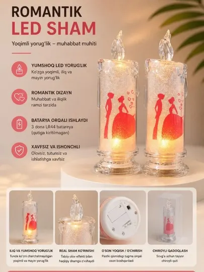 Романтическая LED-свеча, LED свеча, украшение для дома, эстетичная свеча