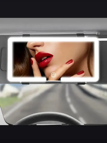 LoveNova Зеркало автомобильное в салон на козырек с LED подсветкой
