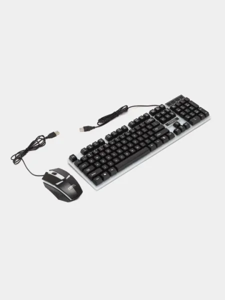Игровая клавиатура и мышь T6, c LED подсветкой