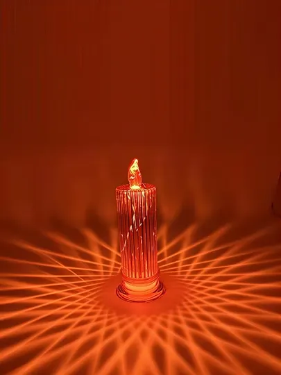 Кристальная LED-свеча с эффектом лучистого света, работает на мини батарейках