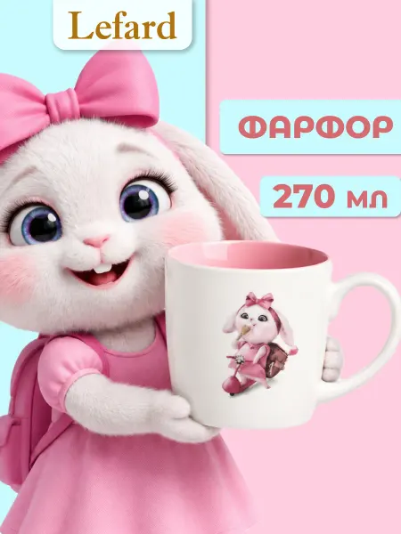 Lefard Кружка 270 мл для чая детская "Сластена" фарфоровая